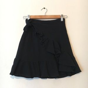 Princess Polly Navy Mini Ruffle Wrap Skirt XS